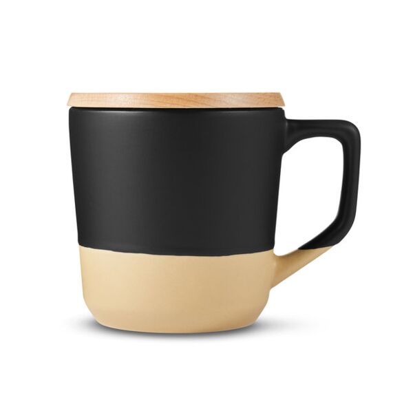 Prime Line 16.5oz Boston Ceramic Mug With Wood Lid CM116 16.5oz Boston Ceramic Mug With Wood Lid Thumbnail