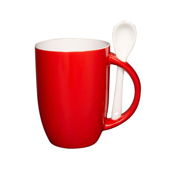 Prime Line 12oz Dapper Ceramic Mug With Spoon CM124 12oz Dapper Ceramic Mug With Spoon Thumbnail