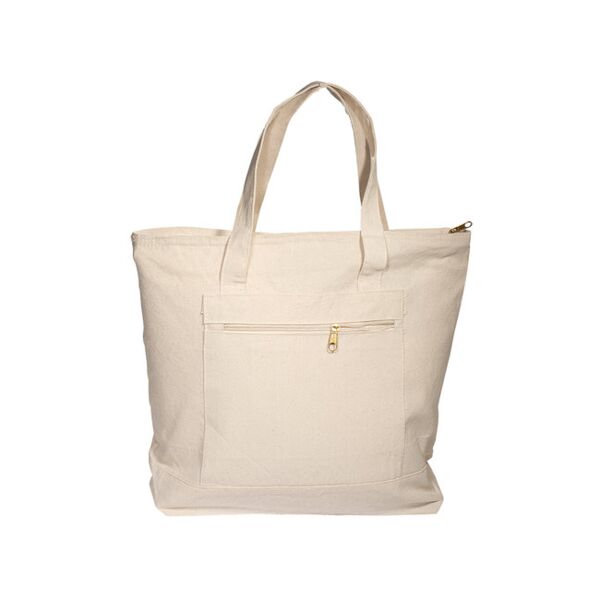 Prime Line Zippered Cotton Canvas Tote Bag LT-3083 Zippered Cotton Canvas Tote Bag Thumbnail