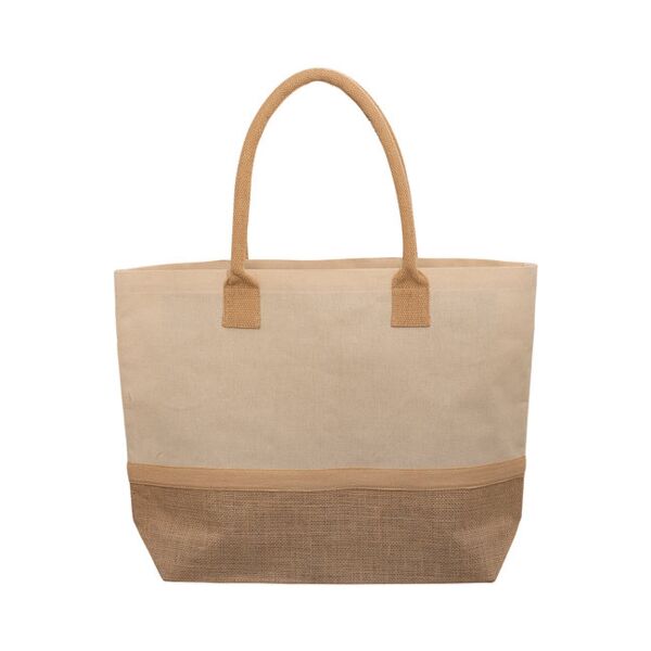 Prime Line Wanderlust Laminated Jute & Canvas Tote Bag LT-3435 Wanderlust Laminated Jute & Canvas Tote Bag Thumbnail