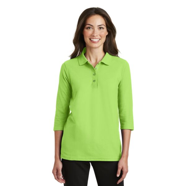 Ladies Silk Touch 3/4 Sleeve Polo Thumbnail