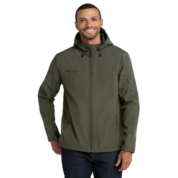 Port Authority Textured Hooded Soft Shell Jacket J706 Textured Hooded Soft Shell Jacket Thumbnail