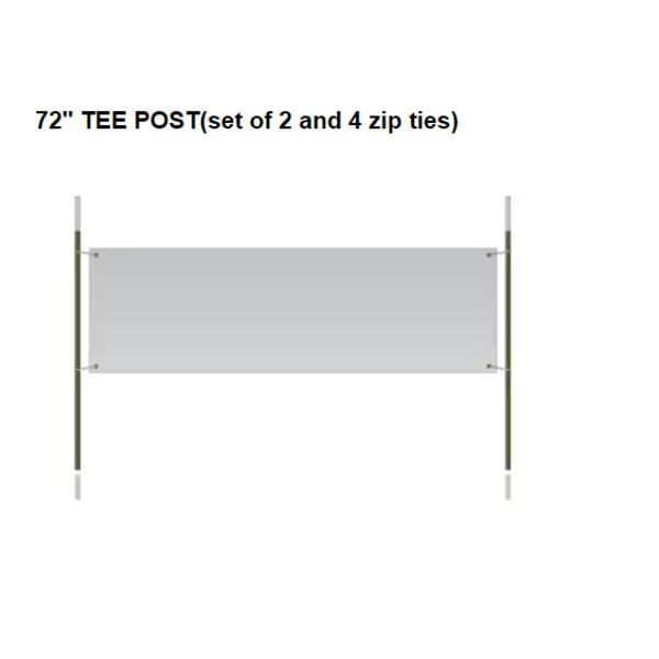 72" TEE POST(set of 2 and 4 zip ties) Thumbnail