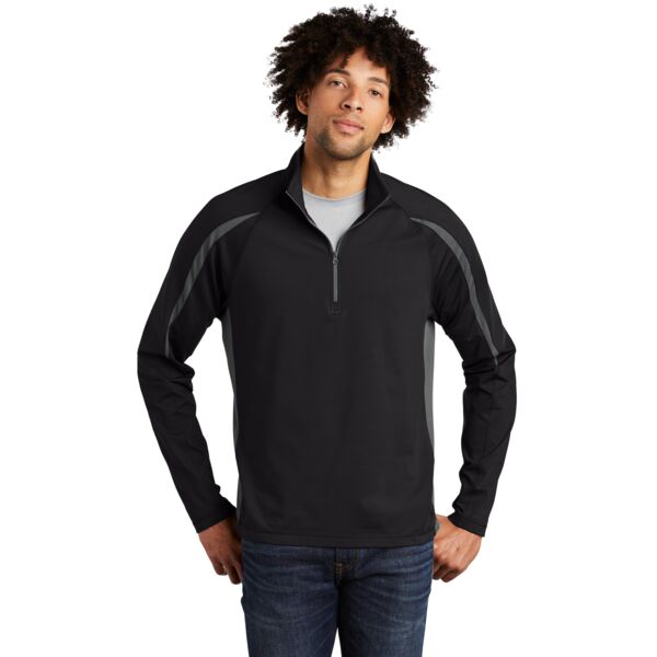 Sport Wick ® Stretch 1/2 Zip Colorblock Pullover Thumbnail